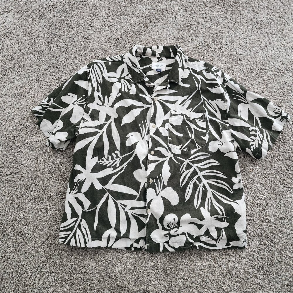 American Eagle Hawaiian Button Up Tee
